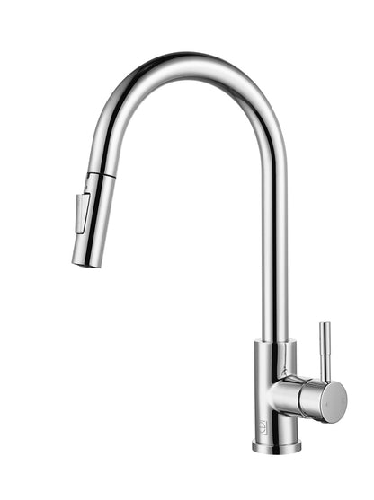Luca Single Handle Pull Down Sprayer Kitchen Faucet with touch sensor in Chrome
