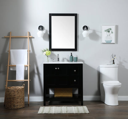32 inch Single bathroom vanity in black