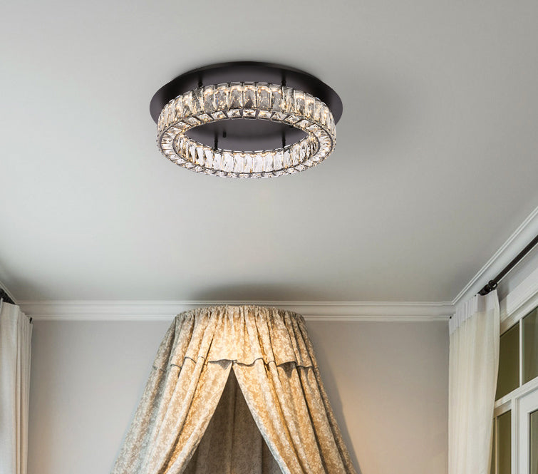Monroe 22 inch LED Single flush mount in black
