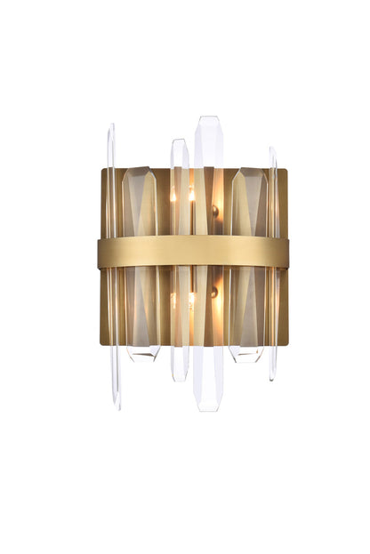 Serena 8 inch crystal bath sconce in satin gold