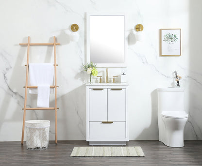 24 inch Single bathroom vanity in white