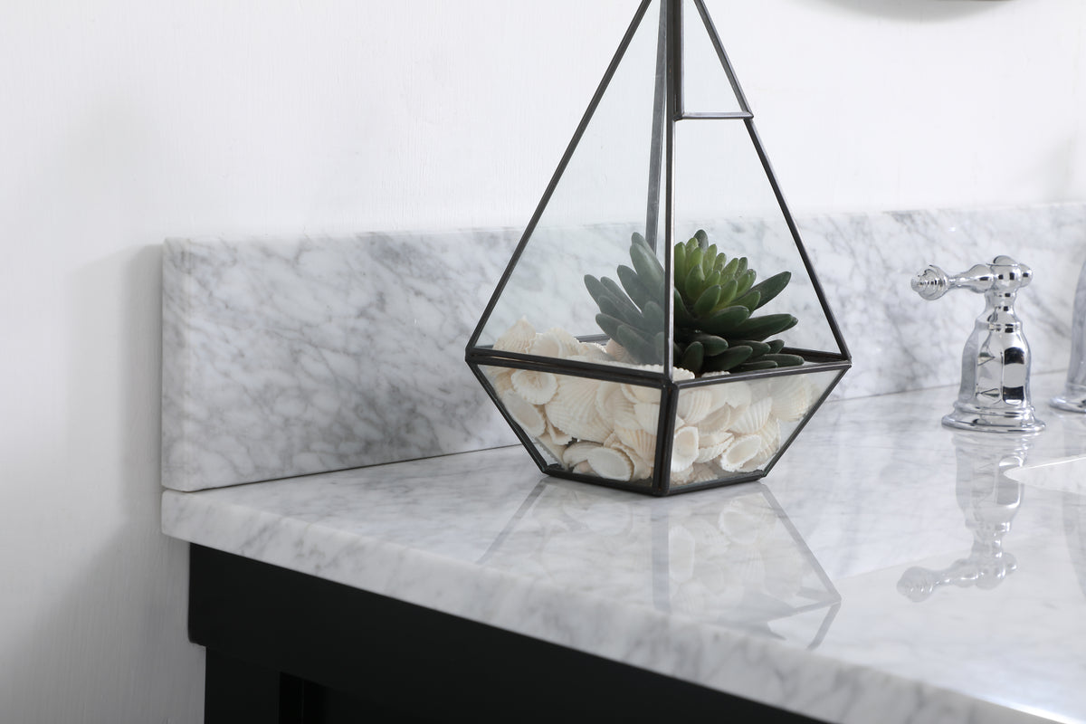 42 inch Single bathroom vanity in black with backsplash