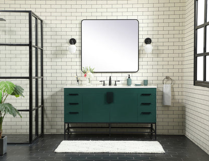 60 inch Single bathroom vanity in green