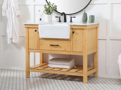 42 inch Single bathroom vanity in natural wood