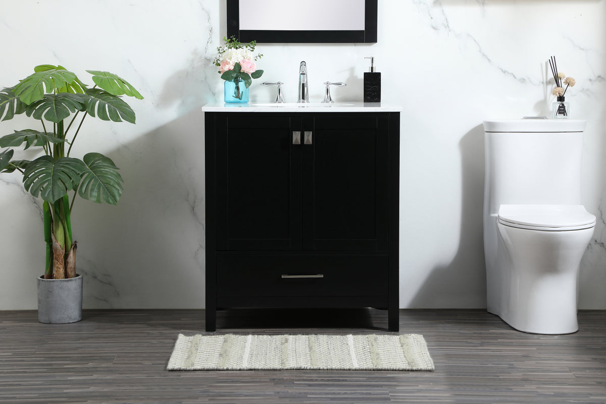 30 inch Single bathroom vanity in black