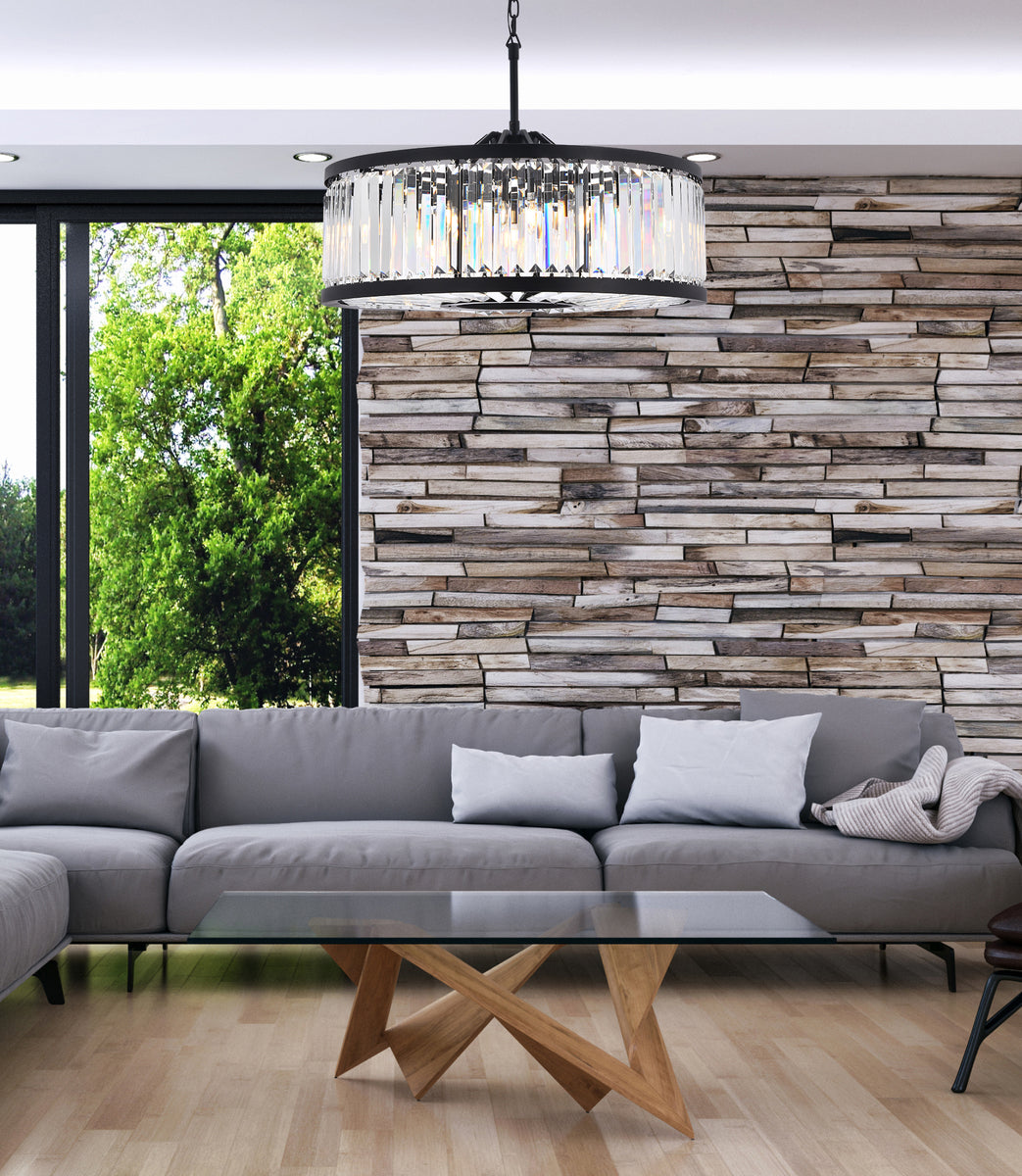 Chelsea 10 light Matte Black Chandelier Clear Royal Cut Crystal