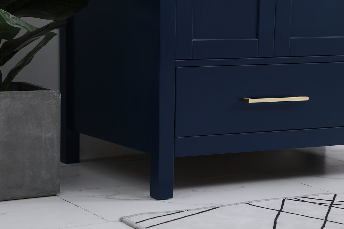 36 inch Single Bathroom Vanity in Blue with Backsplash