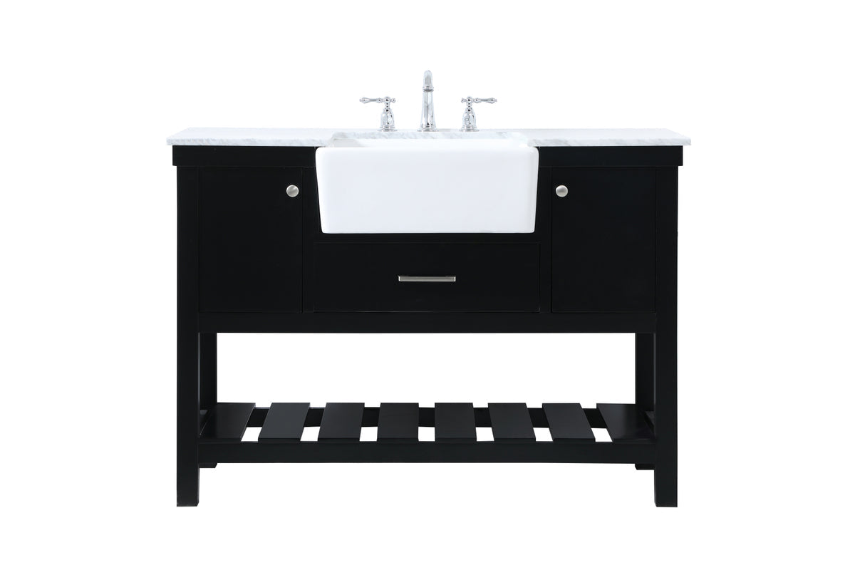 48 inch Single bathroom vanity in black