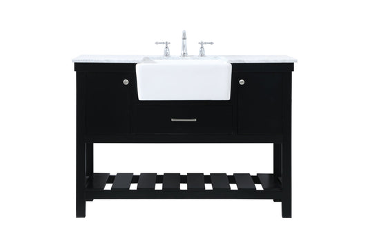 48 inch Single bathroom vanity in black