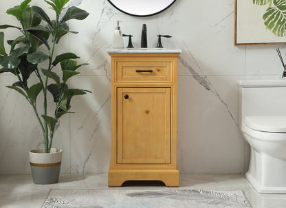19 inch Single bathroom vanity in natural wood