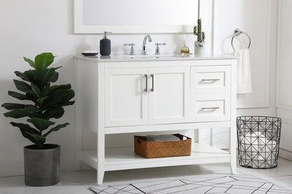 42 inch Single Bathroom Vanity in White