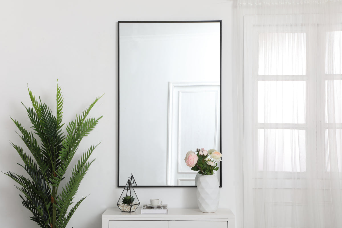 Metal frame rectangle mirror 30 inch in Black