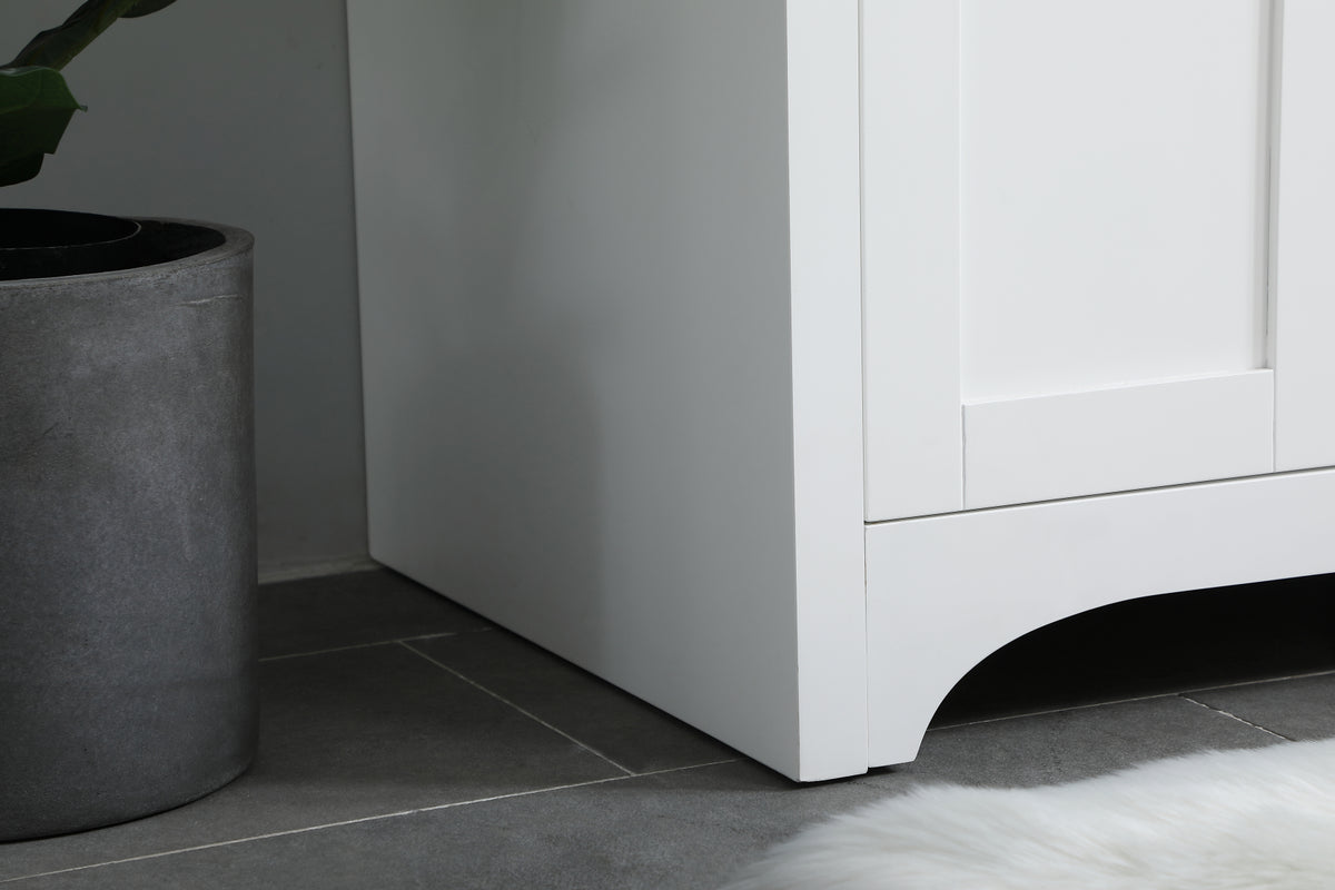36 inch Single Bathroom Vanity in White with Backsplash