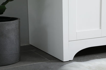 36 inch Single Bathroom Vanity in White with Backsplash