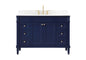 48 inch Single bathroom vanity in blue with backsplash