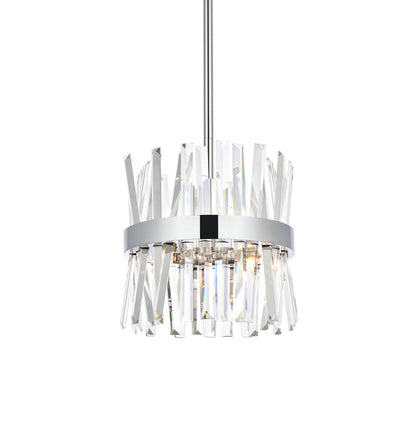 Serephina 12 inch crystal round pendant light in chrome