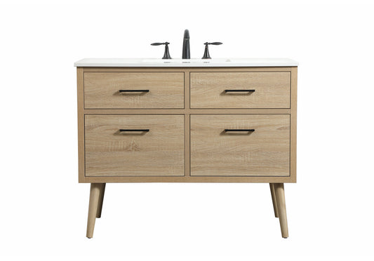 42 inch Single bathroom vanity in mango wood