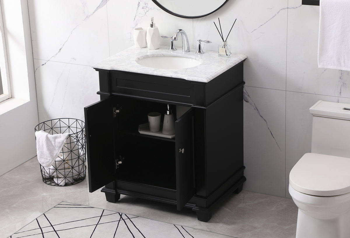 30 inch Single bathroom vanity set in black