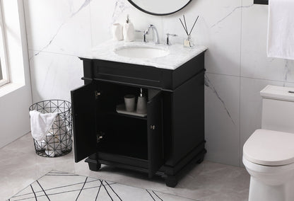 30 inch Single bathroom vanity set in black