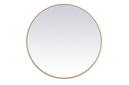 Metal frame round mirror 39 inch in Brass