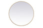 Metal frame round mirror 39 inch in Brass
