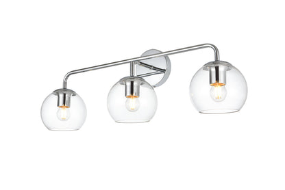 Genesis 3 light Chrome and Clear Bath Sconce