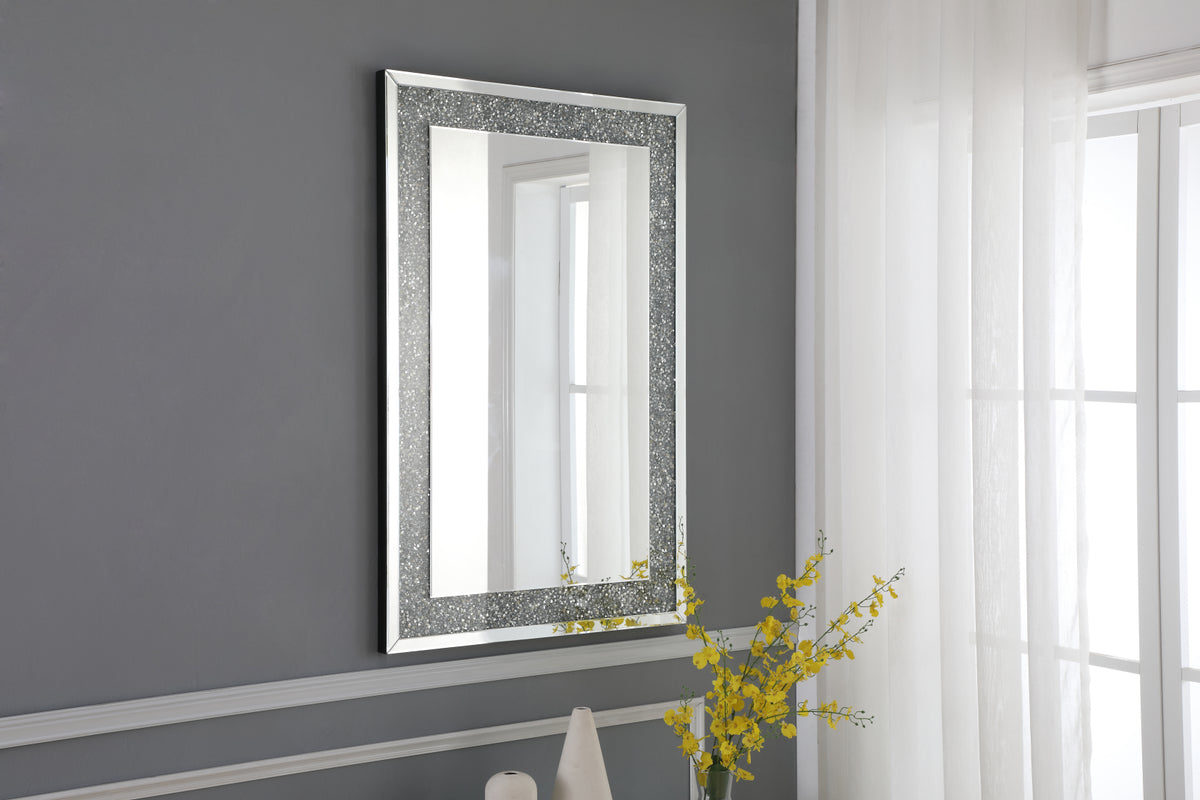 31.5 Inch Rectangle Crystal Mirror In Clear Finish