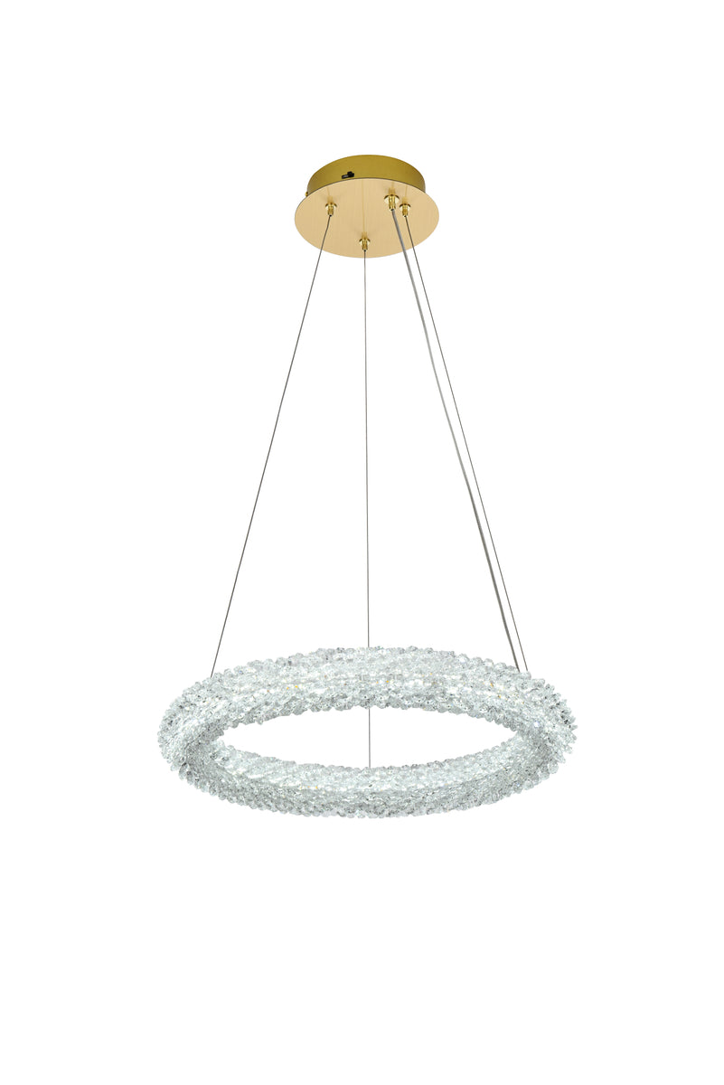 Bowen 18 inch Adjustable LED Chandelier in Satin Gold