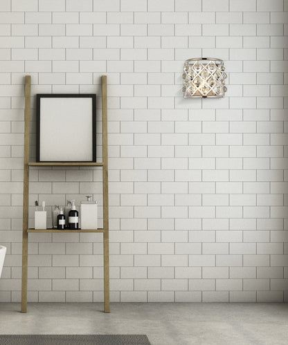 Madison 1 light polished Nickel Wall Sconce Clear Royal Cut Crystal