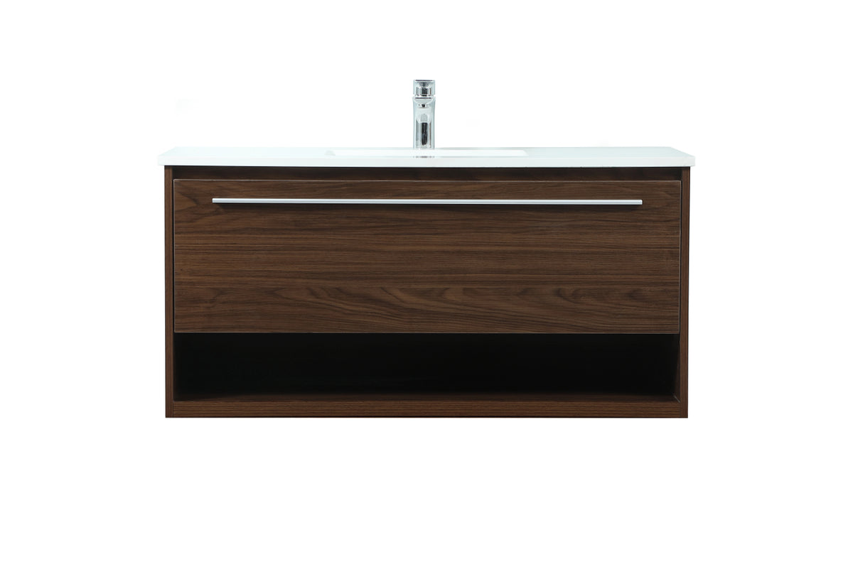 40 inch Single bathroom vanity in walnut