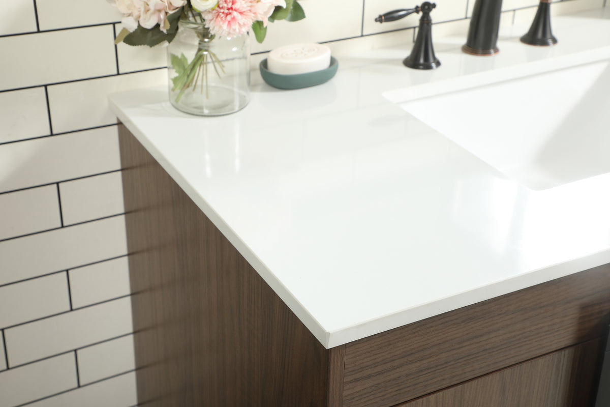 42 inch Single bathroom vanity in walnut