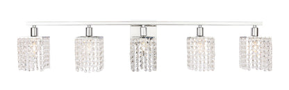 Phineas 5 light Chrome and Clear Crystals wall sconce