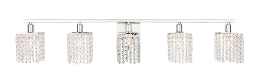 Phineas 5 light Chrome and Clear Crystals wall sconce