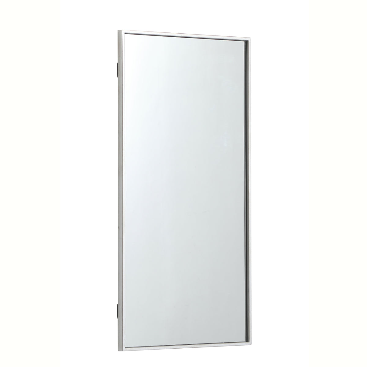 Metal frame rectangle mirror 18 inch in silver