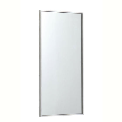 Metal frame rectangle mirror 18 inch in silver