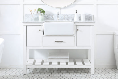48 inch Single bathroom vanity in white with backsplash