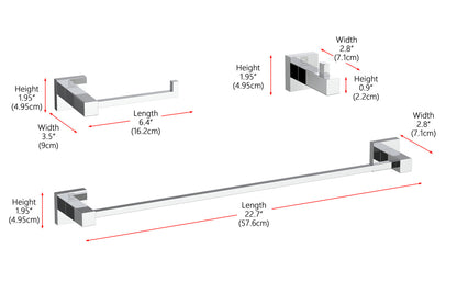 Isla 3-Piece Bathroom Hardware Set in Chrome