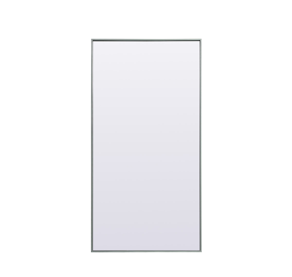 Metal Frame Rectangle Full Length Mirror 30x60 Inch in Silver