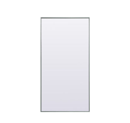Metal Frame Rectangle Full Length Mirror 30x60 Inch in Silver