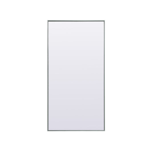 Metal Frame Rectangle Full Length Mirror 30x60 Inch in Silver