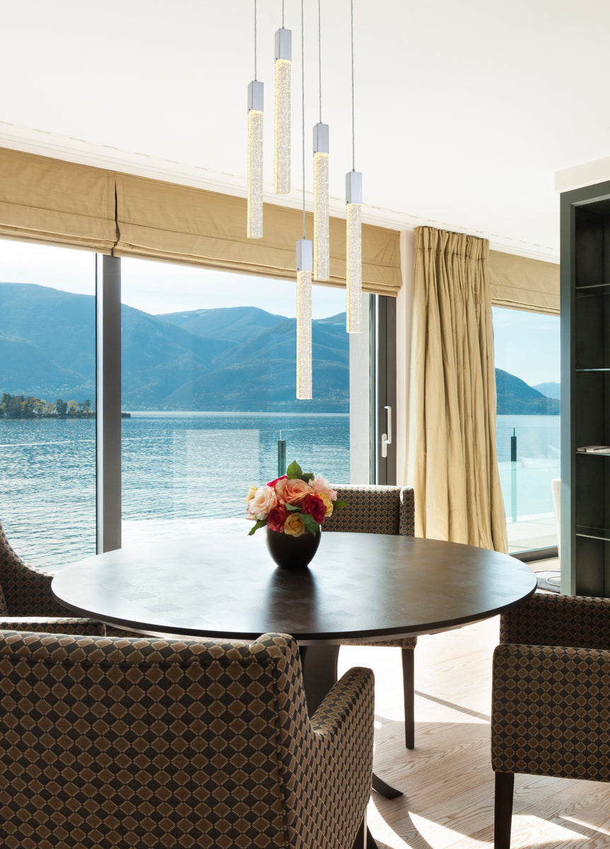 Weston 5 lights pendant in chrome