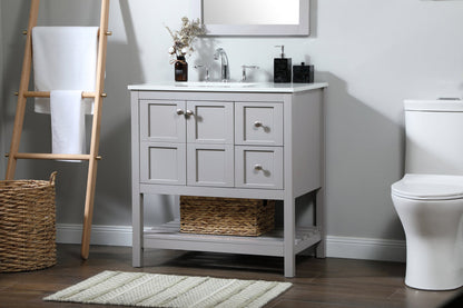 32 inch Single bathroom vanity in grey