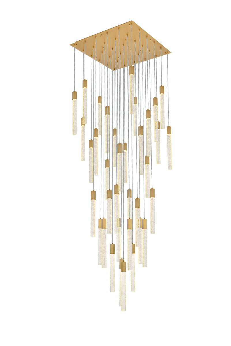Weston 36 lights pendant in satin gold