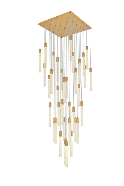 Weston 36 lights pendant in satin gold