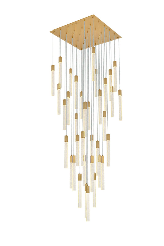 Weston 36 lights pendant in satin gold