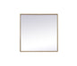 Metal Frame Square Mirror 24 inch in Brass