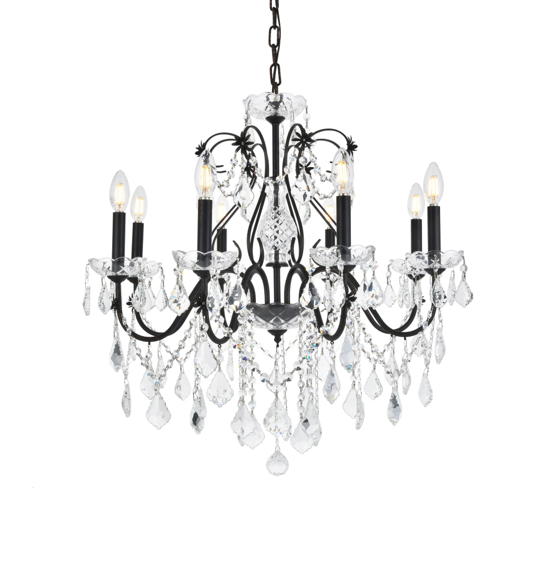 St. Francis 8 light Dark Bronze Chandelier Clear Royal Cut Crystal