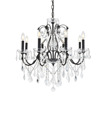St. Francis 8 light Dark Bronze Chandelier Clear Royal Cut Crystal