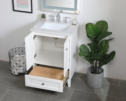 24 inch Single Bathroom Vanity in White