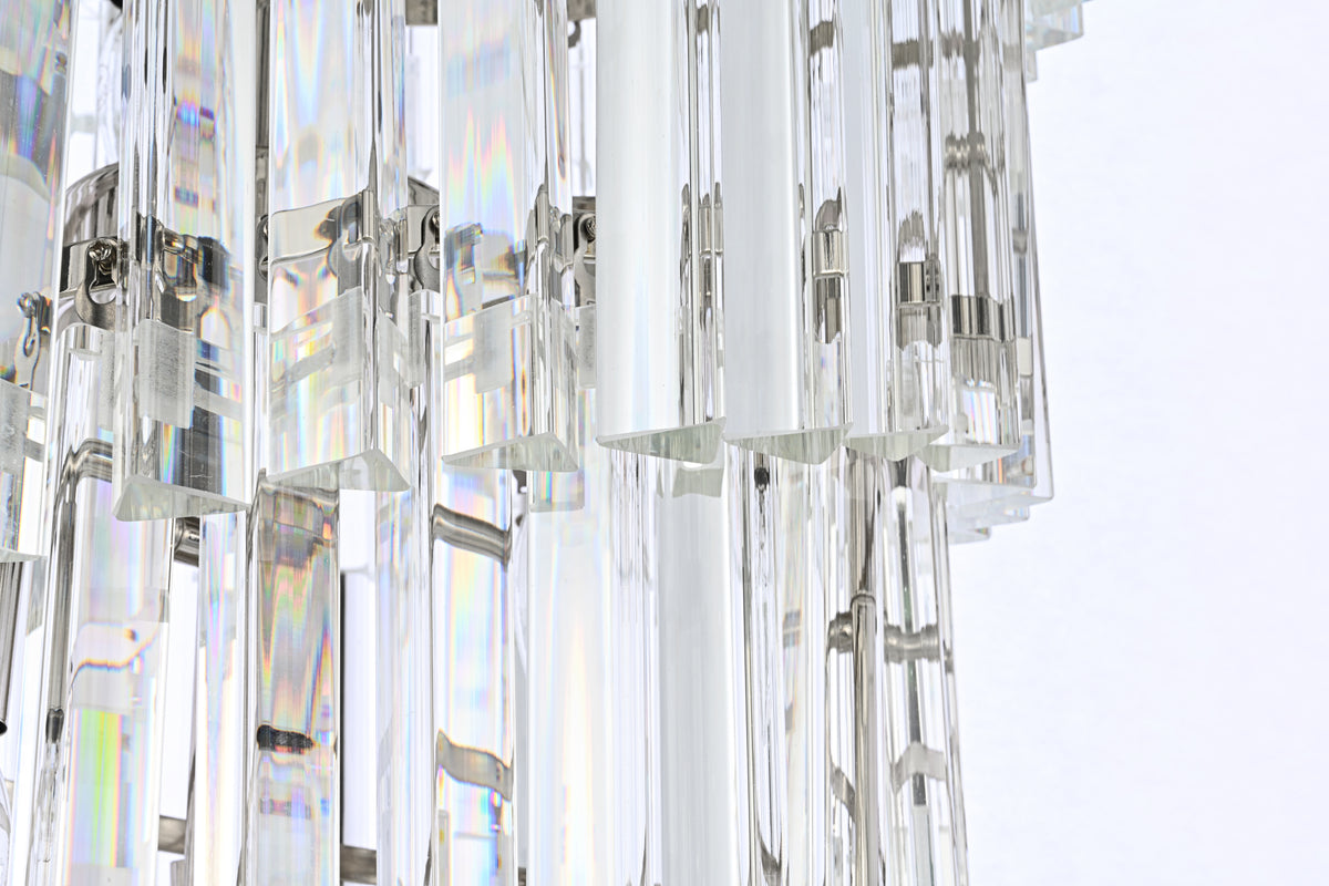 Sydney 30 inch spiral crystal chandelier in polished nickel